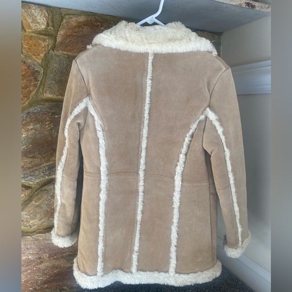 Wilsons Leather Beige Shearling Coat - Picture 2 of 4